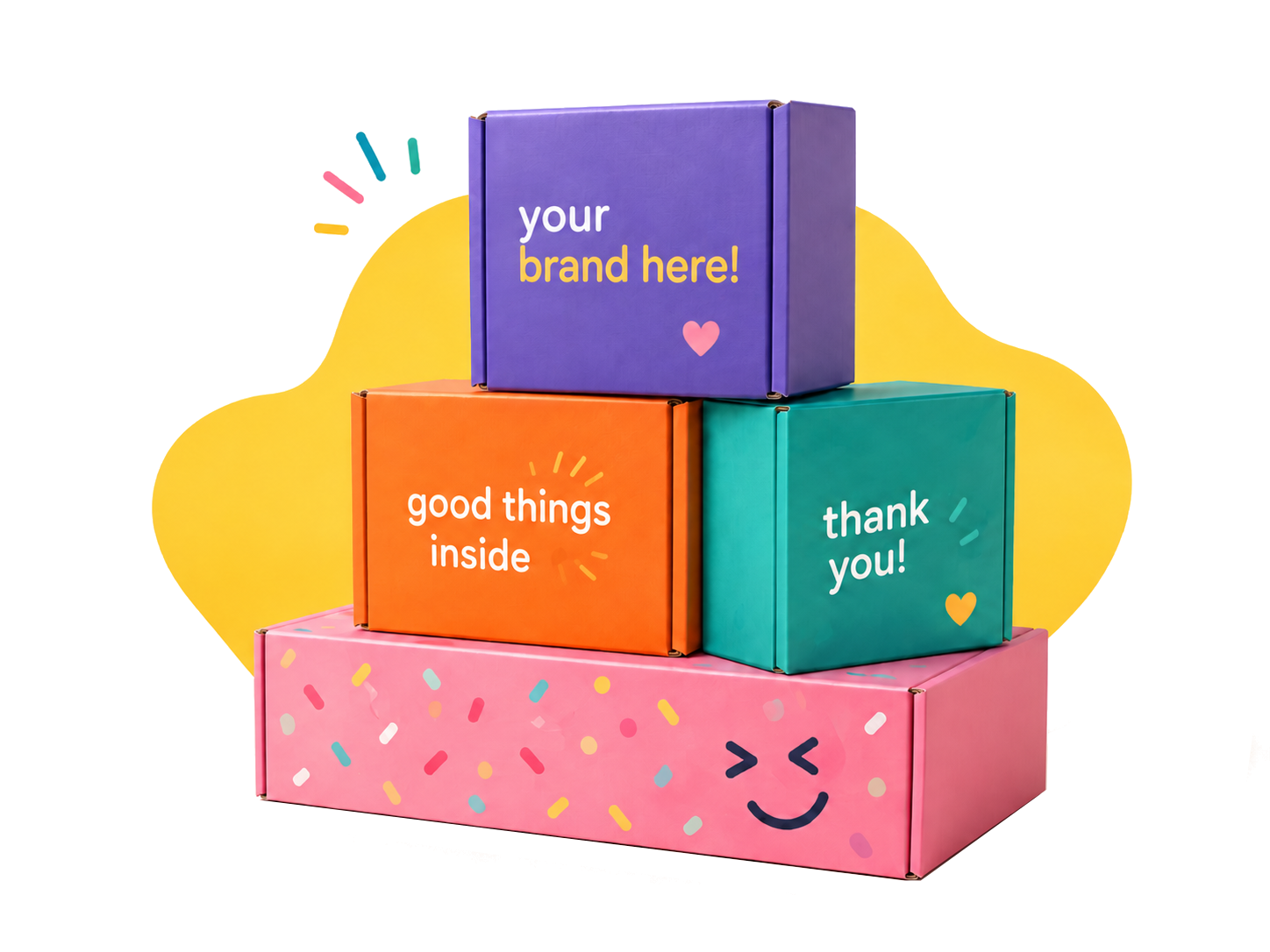 Colourful custom packaging boxes by Boxyfy