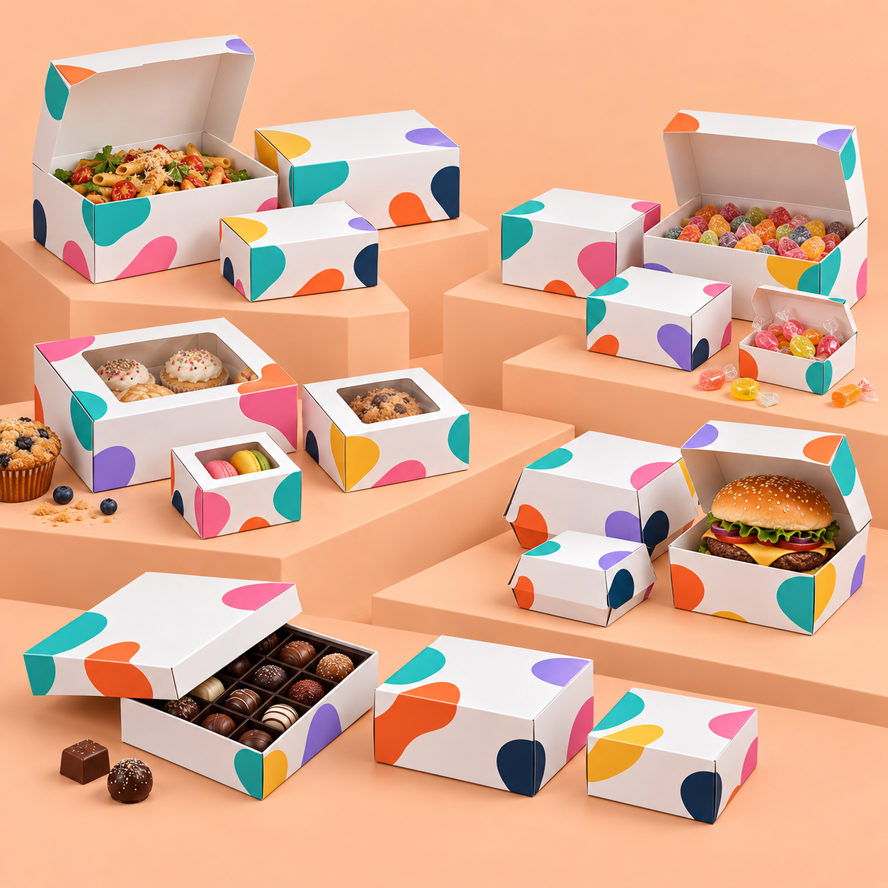 Custom food and beverage packaging box